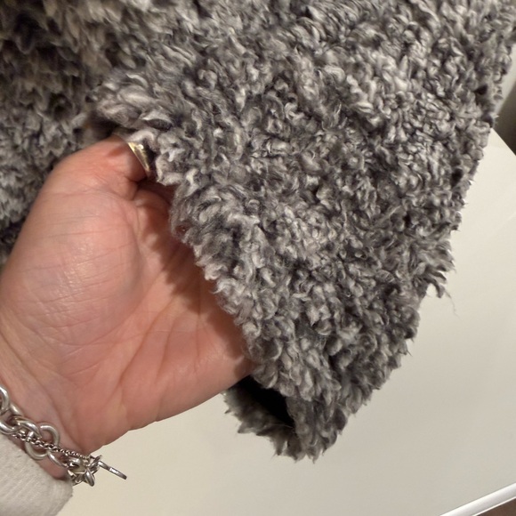NWT💕 Current Air Reversible Charcoal Teddy 🧸Jacket Faux M - Picture 7 of 10